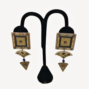 Vintage Ayala Bar Unsigned Dangle Clip On Earrings